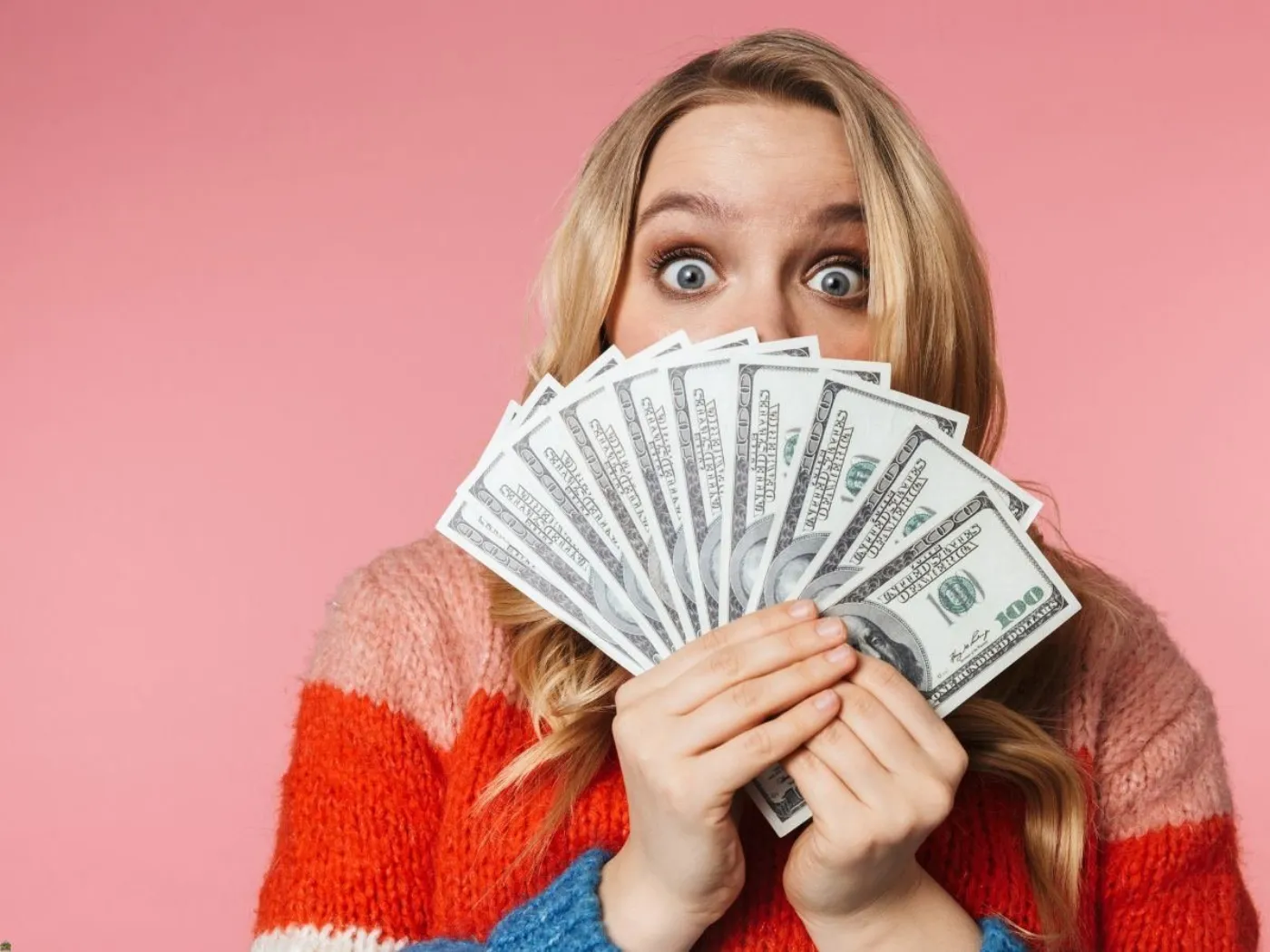 woman with lots of cash