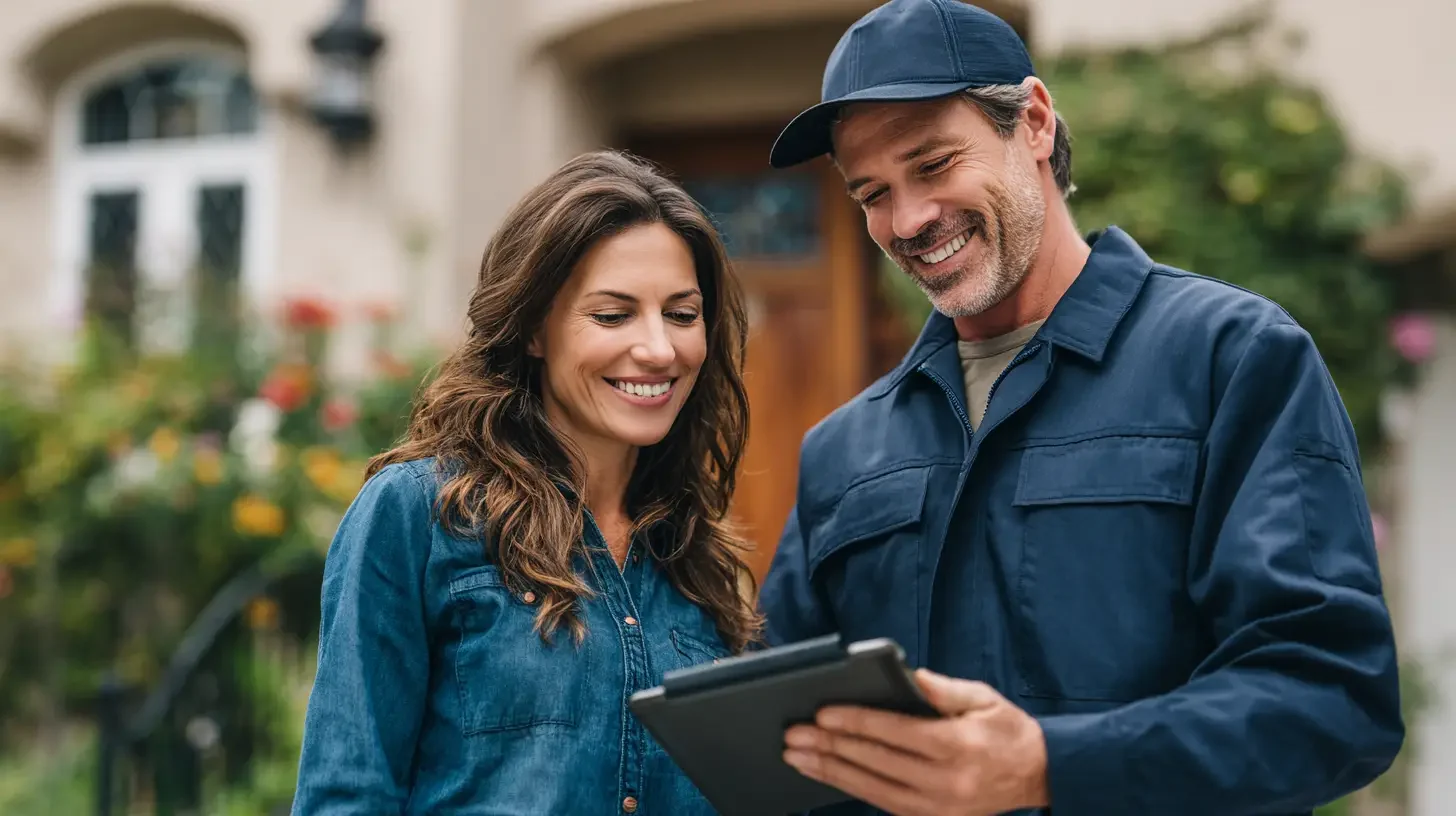 PowerHouse technician walking a homeowner through their home performance results
