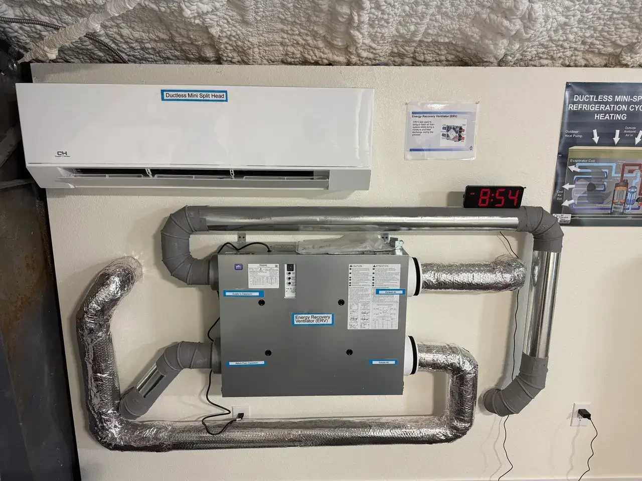 Professional electrical installation work on a residential project