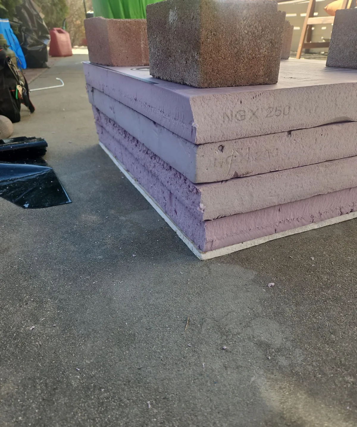 Attic hatch cover built from layered rigid foam board for a Longmont home